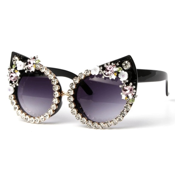 Accessories - Cat eye rhinestone sunglasses floral